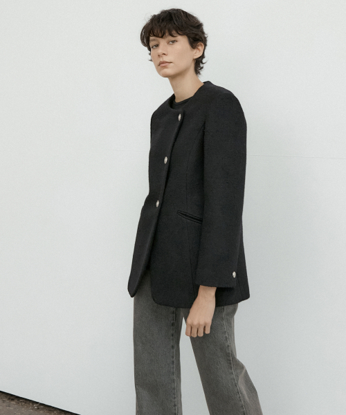OCTETTE(オテット)の「MONO WOOL BOUCLE TWEED JK-BLACK(その他アウター・レディース・その他・FREE)」の2枚目の写真
