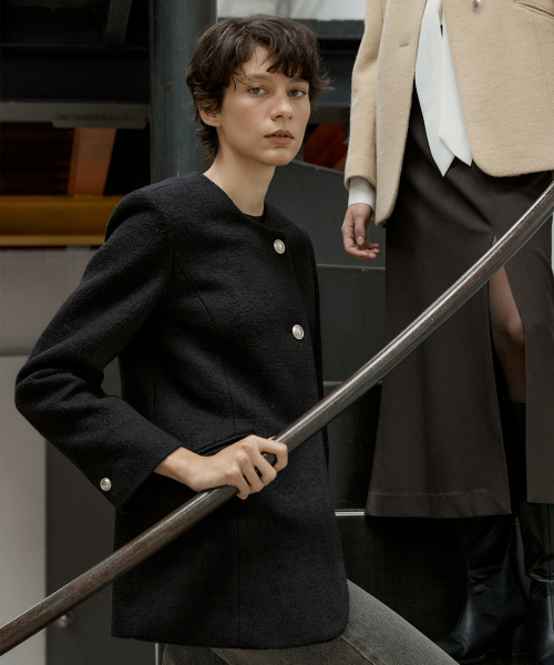 OCTETTE(オテット)の「MONO WOOL BOUCLE TWEED JK-BLACK(その他アウター・レディース・その他・FREE)」の5枚目の写真