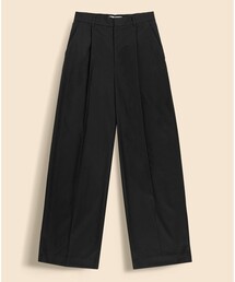 ポリエステルブレンド プリーテッド ワイドレッグパンツ
