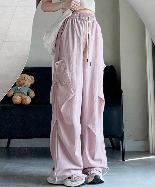 owen(オーウェン)の「ゆるシルエット・ナチュラルモードパンツ ジャージ(その他パンツ・レディース・ピンク/ブラック/ホワイト・S/M/L)」の3枚目の写真