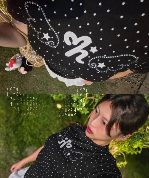 HIGH SCHOOL DISCO(ハイスクールディスコ)の「ドットスターレースショートスリーブ_ブラック(Tシャツ/カットソー・レディース・その他・FREE)」の13枚目の写真