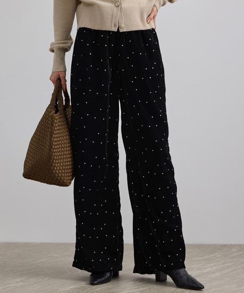 Couture d'adam(クチュールドアダム)の「【COUTURE D'ADAM(クチュール ド アダム)】Stardust Glitter Velvet Easy Wide Pant(その他パンツ・レディース・ブラック・36)」の1枚目の写真