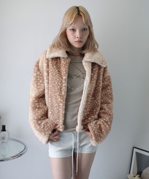 Ulysses(ユリシス)の「バンビフェイクファーコート(ブルゾン・レディース・キャメル・S/M)」の14枚目の写真