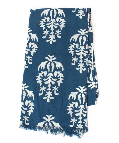 チャイハネ(チャイハネ)の「【チャイハネ】インド綿100% 青色ストール(ストール/ショール・レディース・ブルー/ネイビー/ホワイト/ライトブルー・FREE)」の7枚目の写真