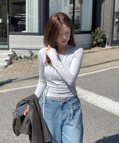 TTUDEMENT(トュードメント)の「HALTER-NECK LAYERED T-SHIRT_LIGHT GREY(Tシャツ/カットソー・レディース・その他・FREE)」の2枚目の写真