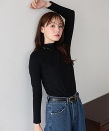 モックネックロングTシャツ