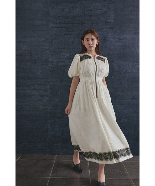 Her lip to（ハーリップトゥー）の「Aurelia Front Zip Dress（ワンピース・レディース・オフホワイト・S/M）」の3枚目の写真