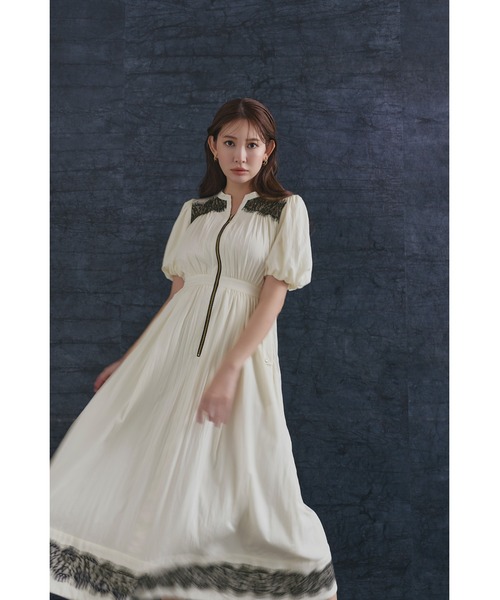 Her lip to（ハーリップトゥー）の「Aurelia Front Zip Dress（ワンピース・レディース・オフホワイト・S/M）」の4枚目の写真