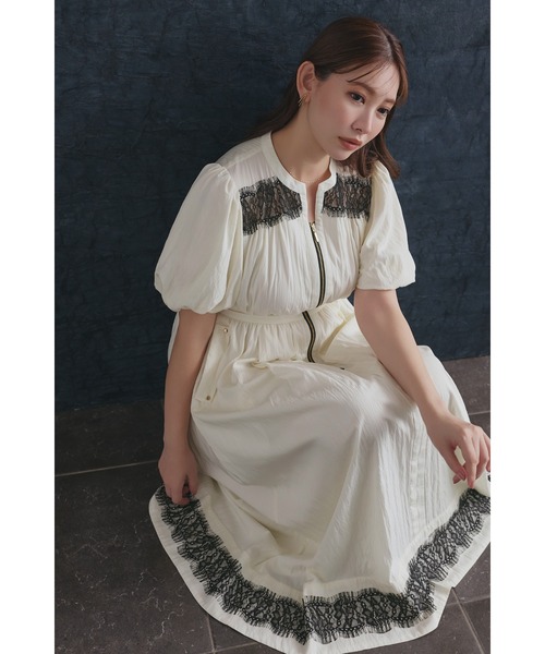 Her lip to（ハーリップトゥー）の「Aurelia Front Zip Dress（ワンピース・レディース・オフホワイト・S/M）」の5枚目の写真