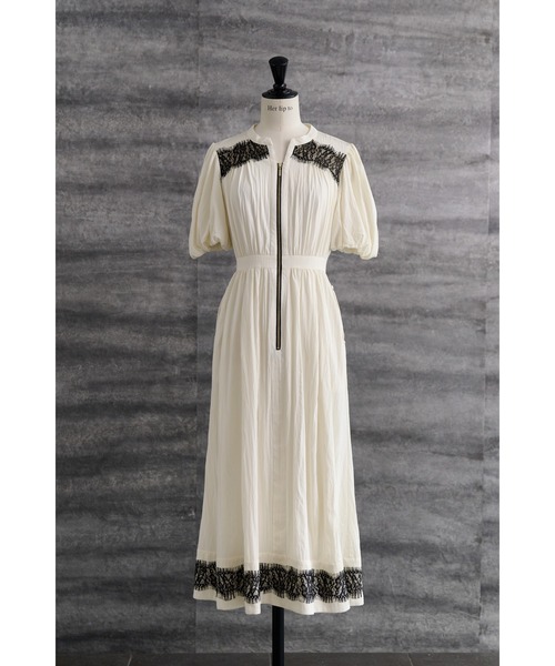 Her lip to（ハーリップトゥー）の「Aurelia Front Zip Dress（ワンピース・レディース・オフホワイト・S/M）」の8枚目の写真
