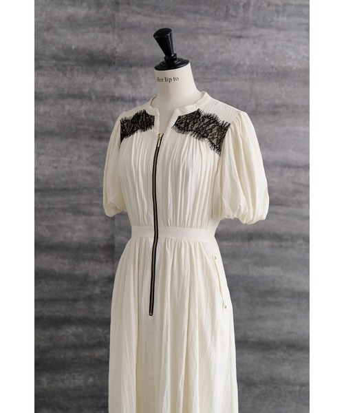 Her lip to（ハーリップトゥー）の「Aurelia Front Zip Dress（ワンピース・レディース・オフホワイト・S/M）」の9枚目の写真