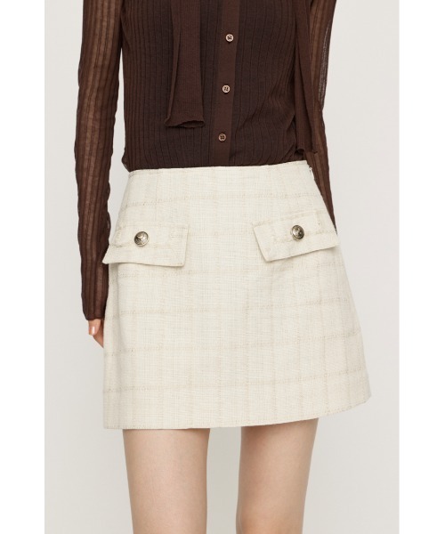 SLY(スライ)の「【AW PRE ORDER 第2弾】TWEED SKORT ツイードスコート 秋服 ミニスカート インナーパンツ付き インパン付き(スカート・レディース・ブラック系その他2/アイボリー・0/1)」の3枚目の写真