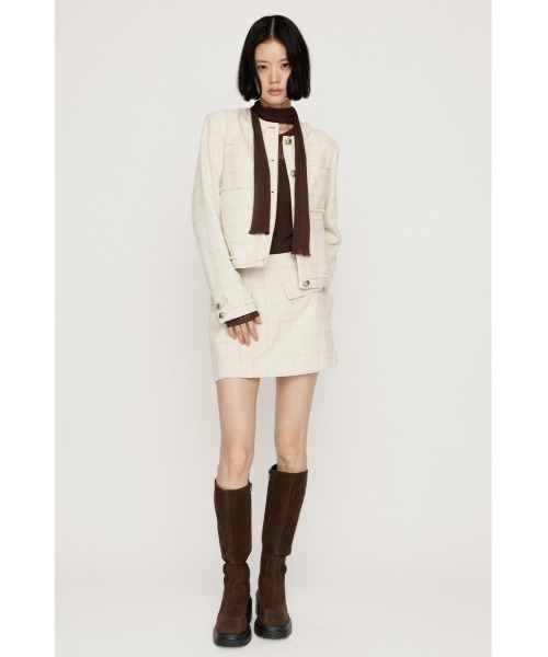 SLY(スライ)の「【AW PRE ORDER 第2弾】TWEED SKORT ツイードスコート 秋服 ミニスカート インナーパンツ付き インパン付き(スカート・レディース・ブラック系その他2/アイボリー・0/1)」の4枚目の写真