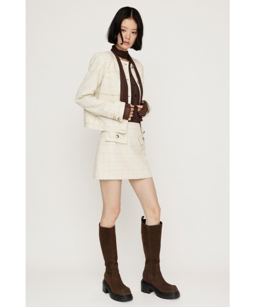 SLY(スライ)の「【AW PRE ORDER 第2弾】TWEED SKORT ツイードスコート 秋服 ミニスカート インナーパンツ付き インパン付き(スカート・レディース・ブラック系その他2/アイボリー・0/1)」の5枚目の写真