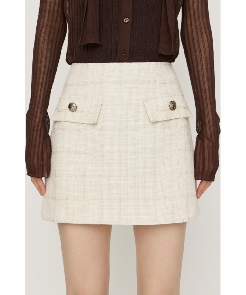 SLY(スライ)の「【AW PRE ORDER 第2弾】TWEED SKORT ツイードスコート 秋服 ミニスカート インナーパンツ付き インパン付き(スカート・レディース・ブラック系その他2/アイボリー・0/1)」の6枚目の写真