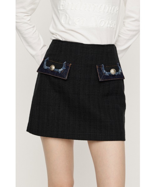 SLY(スライ)の「【AW PRE ORDER 第2弾】TWEED SKORT ツイードスコート 秋服 ミニスカート インナーパンツ付き インパン付き(スカート・レディース・ブラック系その他2/アイボリー・0/1)」の13枚目の写真
