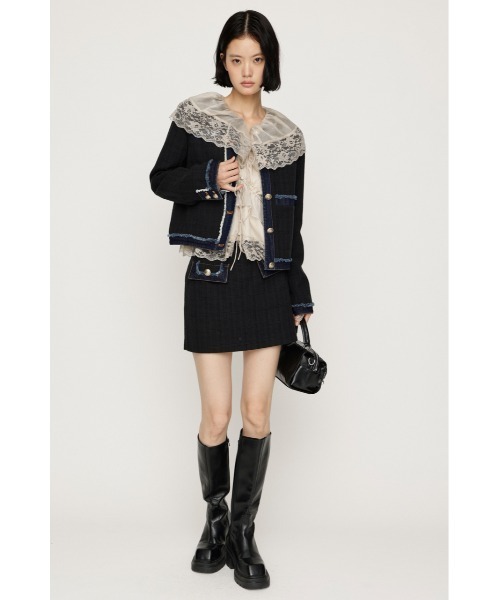 SLY(スライ)の「【AW PRE ORDER 第2弾】TWEED SKORT ツイードスコート 秋服 ミニスカート インナーパンツ付き インパン付き(スカート・レディース・ブラック系その他2/アイボリー・0/1)」の14枚目の写真
