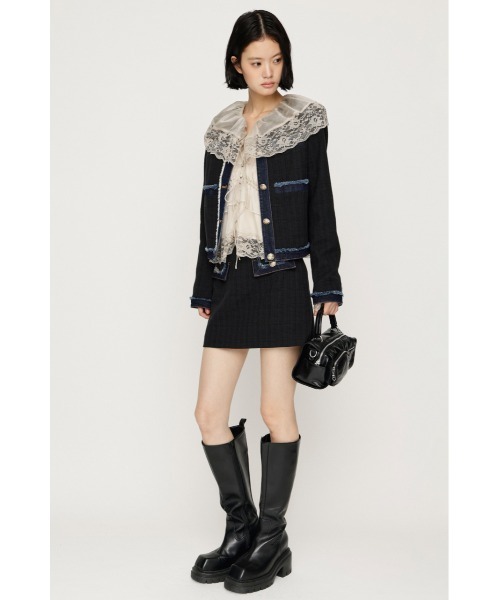 SLY(スライ)の「【AW PRE ORDER 第2弾】TWEED SKORT ツイードスコート 秋服 ミニスカート インナーパンツ付き インパン付き(スカート・レディース・ブラック系その他2/アイボリー・0/1)」の15枚目の写真