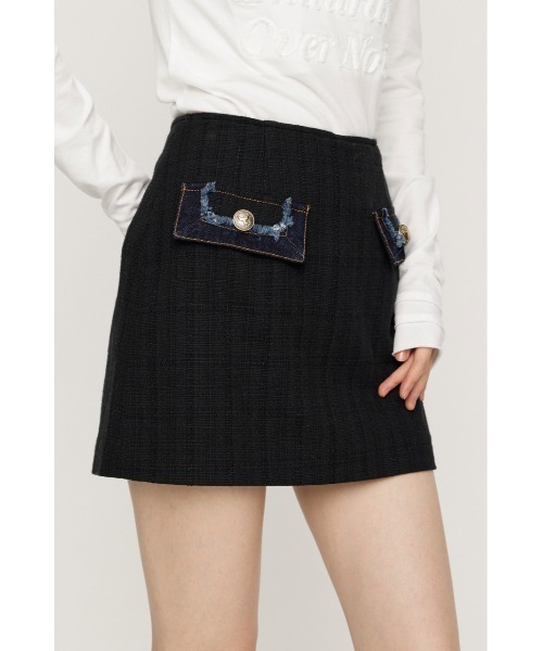 SLY(スライ)の「【AW PRE ORDER 第2弾】TWEED SKORT ツイードスコート 秋服 ミニスカート インナーパンツ付き インパン付き(スカート・レディース・ブラック系その他2/アイボリー・0/1)」の16枚目の写真
