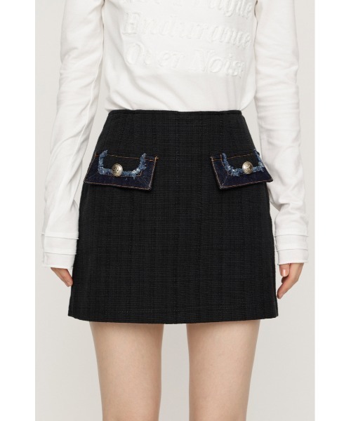 SLY(スライ)の「【AW PRE ORDER 第2弾】TWEED SKORT ツイードスコート 秋服 ミニスカート インナーパンツ付き インパン付き(スカート・レディース・ブラック系その他2/アイボリー・0/1)」の17枚目の写真