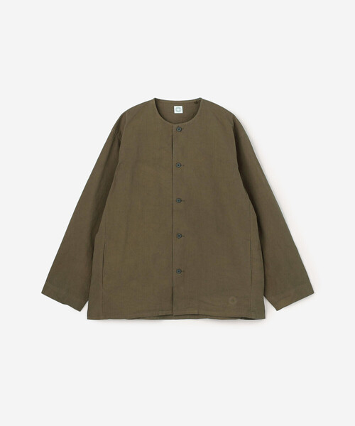 ORCIVAL(オーシバル)の「ORCIVAL | コットンツイル ノーカラー シャツ MEN(シャツ/ブラウス・メンズ・パープル/ブラウン系その他/ブラック・5/4)」の3枚目の写真