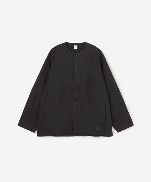 ORCIVAL(オーシバル)の「ORCIVAL | コットンツイル ノーカラー シャツ MEN(シャツ/ブラウス・メンズ・パープル/ブラウン系その他/ブラック・5/4)」の2枚目の写真
