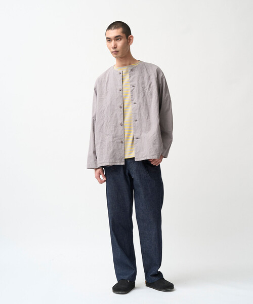 ORCIVAL(オーシバル)の「ORCIVAL | コットンツイル ノーカラー シャツ MEN(シャツ/ブラウス・メンズ・パープル/ブラウン系その他/ブラック・5/4)」の19枚目の写真