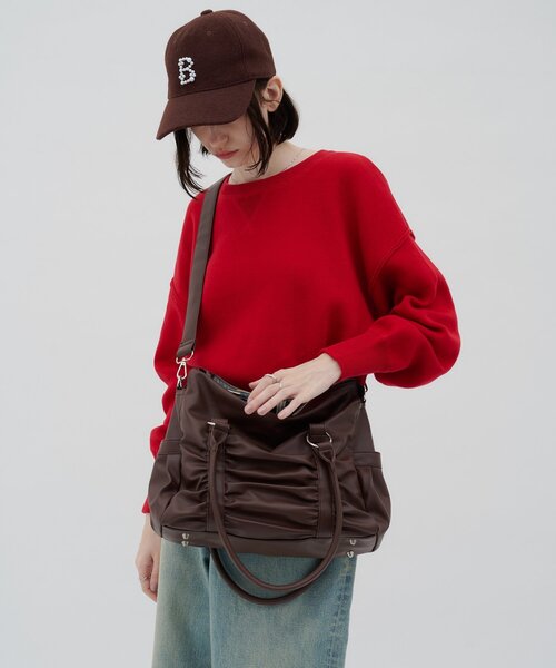 CIAOPANIC TYPY(チャオパニックティピー)の「:【ZOZO限定】ギャザーデザイン2WAYBAG(ショルダーバッグ・レディース・ブラック/ブラウン・ONE SIZE)」の10枚目の写真