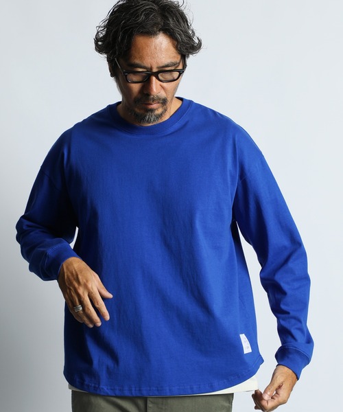 The DUFFER of ST.GEORGE（ザダファーオブセントジョージ）の「【WEB限定アイテム】8oz HEAVY WEIGHT CREW NECK ROUND HEM L/SL TEE：8オンス ヘビーウェイト クルーネック ラウンドヘム ロンT（Tシャツ/カットソー・メンズ・ホワイト/ブラック/ブルー・MEDIUM/SMALL/X-LARGE/LARGE）」の8枚目の写真