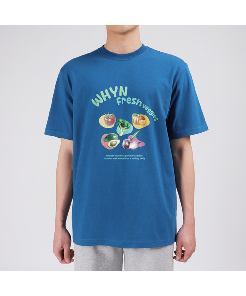 WHYN(ワイエヌ)の「新鮮野菜 半袖Tシャツ F05BRD_WBX11031(Tシャツ/カットソー・メンズ・グレー系その他/ブラック/ブルー/ホワイト・L/M/S/XL)」の4枚目の写真