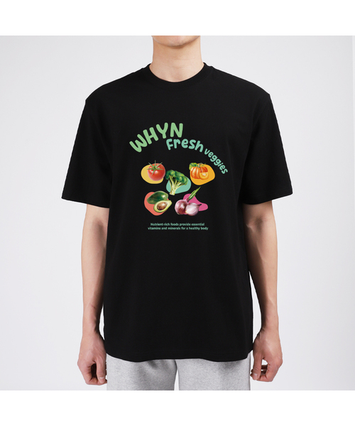 WHYN(ワイエヌ)の「新鮮野菜 半袖Tシャツ F05BRD_WBX11031(Tシャツ/カットソー・メンズ・グレー系その他/ブラック/ブルー/ホワイト・L/M/S/XL)」の3枚目の写真