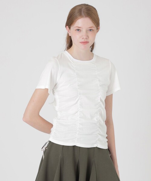 BLUE LABEL CRESTBRIDGE(ブルーレーベルクレストブリッジ)の「【umbro】シャーリングTシャツ(Tシャツ/カットソー・レディース・ベビーピンク/オフホワイト/ブラック・38)」の1枚目の写真