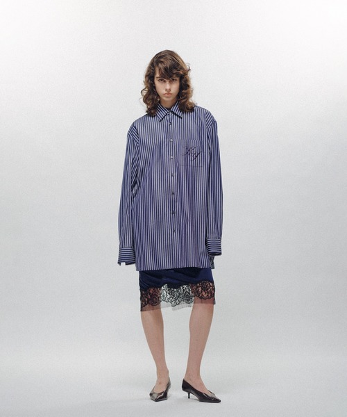 KEISUKEYOSHIDA（ケイスケヨシダ）の「Stripe Standard Shirts（シャツ/ブラウス・レディース・ホワイト/ブラック/ネイビー・L/M）」の14枚目の写真