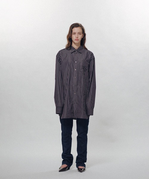 KEISUKEYOSHIDA（ケイスケヨシダ）の「Stripe Standard Shirts（シャツ/ブラウス・レディース・ホワイト/ブラック/ネイビー・L/M）」の10枚目の写真