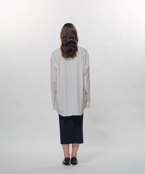KEISUKEYOSHIDA（ケイスケヨシダ）の「Stripe Standard Shirts（シャツ/ブラウス・レディース・ホワイト/ブラック/ネイビー・L/M）」の7枚目の写真