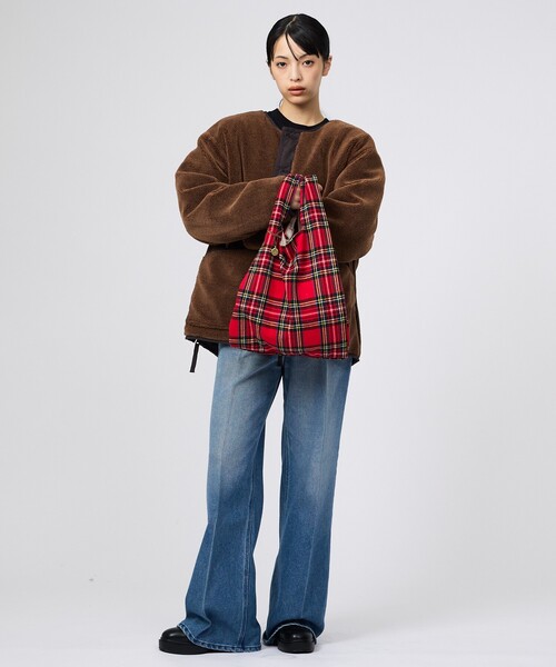 MASTER&Co（マスターアンドコー）の「【MASTER & CO / マスターアンドコー】チェックエコバッグ/サブバッグ/タータンチェック【WEB限定】（エコバッグ/サブバッグ・レディース・ブラック系その他/レッド系その他・フリー）」の3枚目の写真