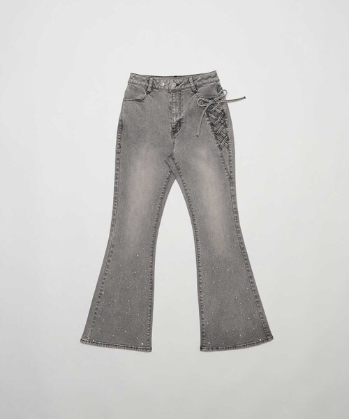 Belle Charme(ベルシャルム)の「【Belle Charme】Twinkle Flare Denim Pants(デニムパンツ・レディース・グレー/サックスブルー/ネイビー・MEDIUM/LARGE/SMALL)」の10枚目の写真