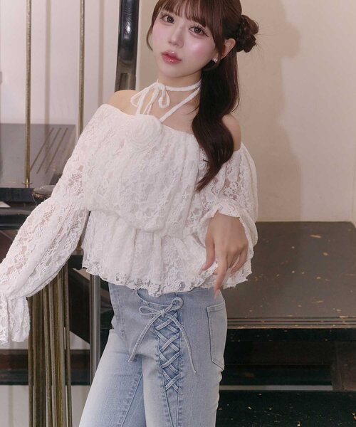 Belle Charme(ベルシャルム)の「【Belle Charme】Twinkle Flare Denim Pants(デニムパンツ・レディース・グレー/サックスブルー/ネイビー・MEDIUM/LARGE/SMALL)」の11枚目の写真