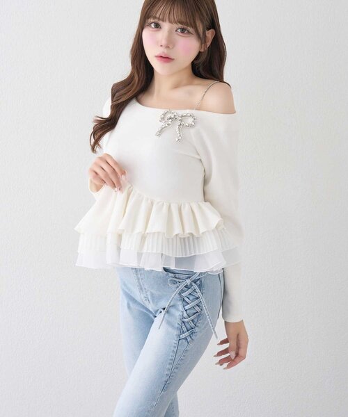 Belle Charme(ベルシャルム)の「【Belle Charme】Twinkle Flare Denim Pants(デニムパンツ・レディース・グレー/サックスブルー/ネイビー・MEDIUM/LARGE/SMALL)」の16枚目の写真