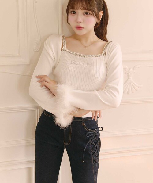 Belle Charme(ベルシャルム)の「【Belle Charme】Twinkle Flare Denim Pants(デニムパンツ・レディース・グレー/サックスブルー/ネイビー・MEDIUM/LARGE/SMALL)」の19枚目の写真