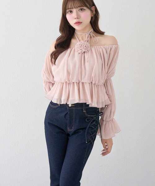 Belle Charme(ベルシャルム)の「【Belle Charme】Twinkle Flare Denim Pants(デニムパンツ・レディース・グレー/サックスブルー/ネイビー・MEDIUM/LARGE/SMALL)」の21枚目の写真