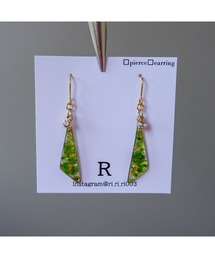 【R】1082 三角かすみ草ピアス(MA)