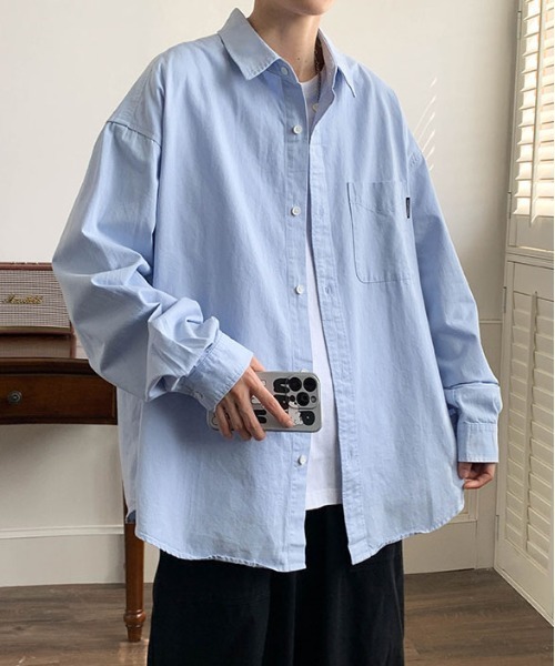 DOUBLE STEAL(ダブルスティール)の「DSオーバーサイズボタンダウンシャツ(シャツ/ブラウス・メンズ・ネイビー/ブルー・X-LARGE/LARGE/MEDIUM)」の4枚目の写真