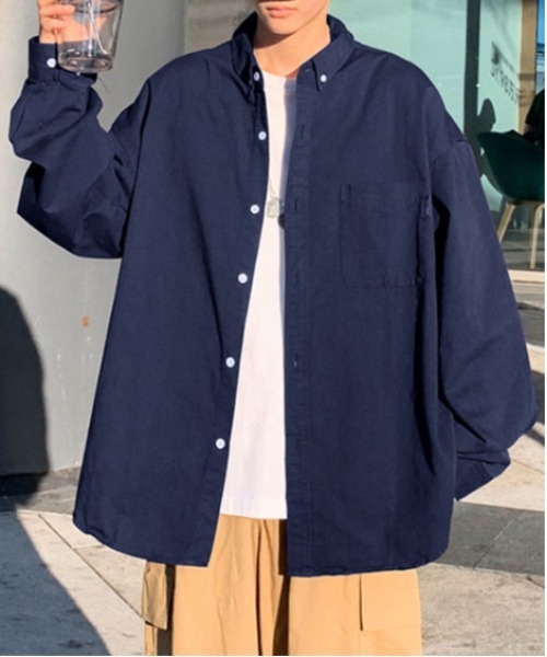 DOUBLE STEAL(ダブルスティール)の「DSオーバーサイズボタンダウンシャツ(シャツ/ブラウス・メンズ・ネイビー/ブルー・X-LARGE/LARGE/MEDIUM)」の7枚目の写真
