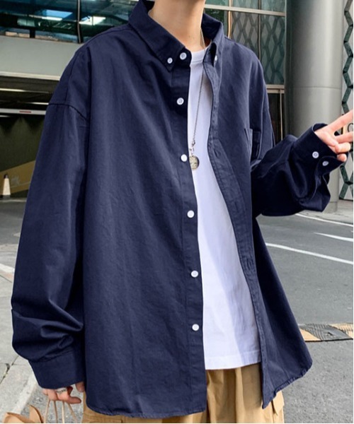 DOUBLE STEAL(ダブルスティール)の「DSオーバーサイズボタンダウンシャツ(シャツ/ブラウス・メンズ・ネイビー/ブルー・X-LARGE/LARGE/MEDIUM)」の9枚目の写真