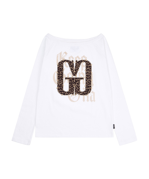 GILAARCHIVE(ギラアーカイブ)の「APPLIQUE STUD G LOGO LONG SLEEVE_WHITE(Tシャツ/カットソー・レディース・その他・FREE)」の4枚目の写真