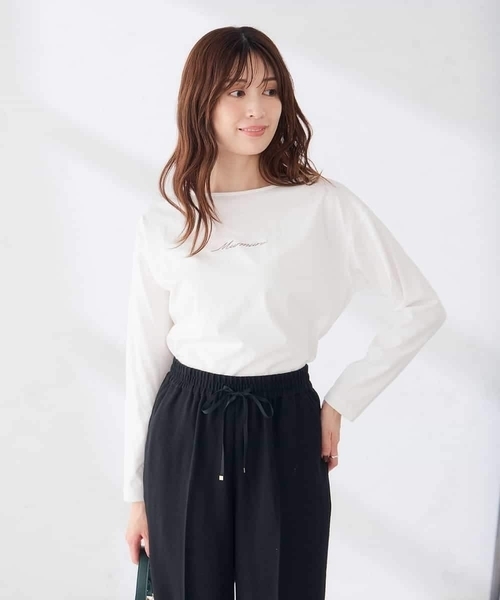 a.v.v（アーヴェヴェ）の「アソート ロゴ プリント 長袖 Tシャツ（Tシャツ/カットソー・レディース・ホワイト/チャコールグレー/アイボリー・36/38/40）」の9枚目の写真
