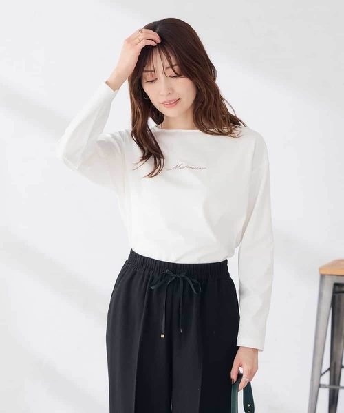 a.v.v（アーヴェヴェ）の「アソート ロゴ プリント 長袖 Tシャツ（Tシャツ/カットソー・レディース・ホワイト/チャコールグレー/アイボリー・36/38/40）」の10枚目の写真