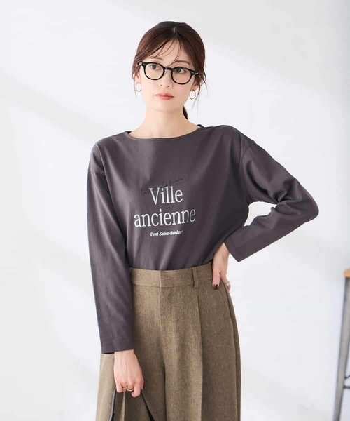 a.v.v（アーヴェヴェ）の「アソート ロゴ プリント 長袖 Tシャツ（Tシャツ/カットソー・レディース・ホワイト/チャコールグレー/アイボリー・36/38/40）」の18枚目の写真