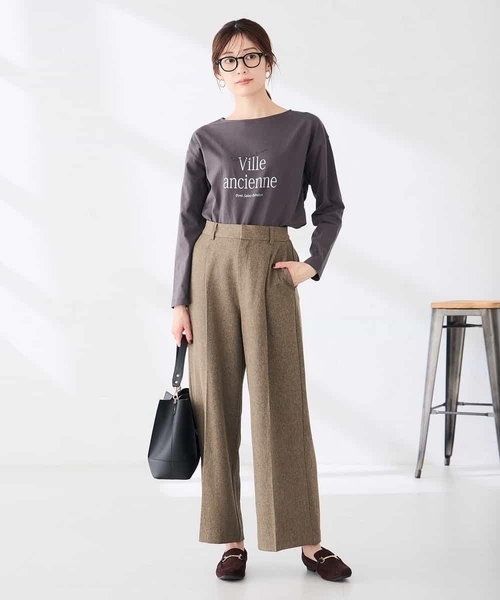 a.v.v（アーヴェヴェ）の「アソート ロゴ プリント 長袖 Tシャツ（Tシャツ/カットソー・レディース・ホワイト/チャコールグレー/アイボリー・36/38/40）」の21枚目の写真